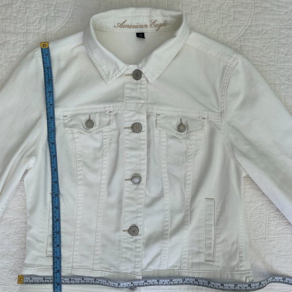 White Denim Jean Jacket-"Love Always Wins" - Picture 3 of 4